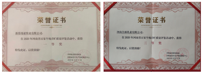 榮譽 | “百家牛場青貯質量評鑒活動”花花牛新蔡瑞亞牧業、河南合源乳業分別榮獲一、三等獎 榮譽 | “百家牛場青貯質量評鑒活動”花花牛新蔡瑞亞牧業、河南合源乳業分別榮獲一、三等獎